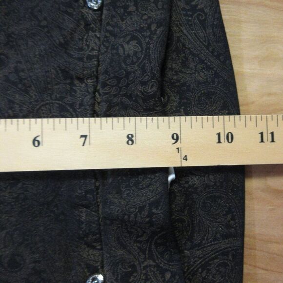 JOSEPH RIBKOFF Black and Gold Paisley Print Pants Waist Size 28 PULL ON Trousers - Picture 9 of 11